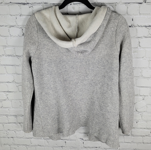 HEKLA & CO. | merino wool cashmere blend open hooded cardigan sweater - Picture 3 of 7